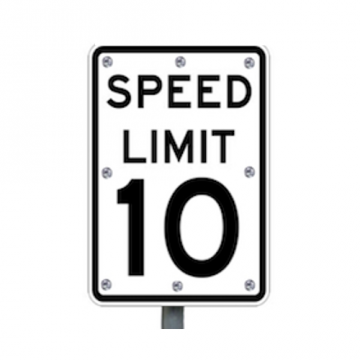 10mph Flashing Speed Limit Sign